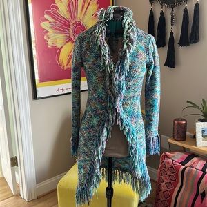 Vintage Multicolor Cardigan has a free people vibe .